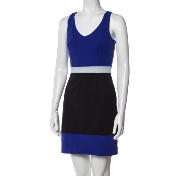 Cynthia Rowley | Blue Color Block Racerback Stretch Tank Dress, Size L (10-12) - Picture 1 of 6
